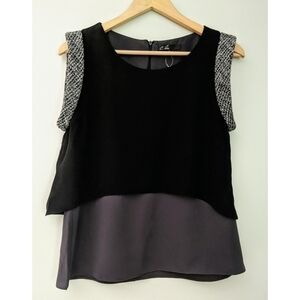 C. Luce Black and Grey Sleeveless Top